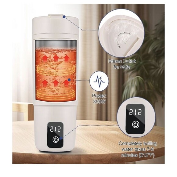 17oz Travel Electric Kettle Portable Water Boiler with 6 Variable Presets NEW! - Picture 5 of 12